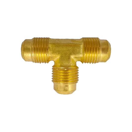 Tee unión para gas 3/8" latonado 10 mm Aleamex AG-TU10