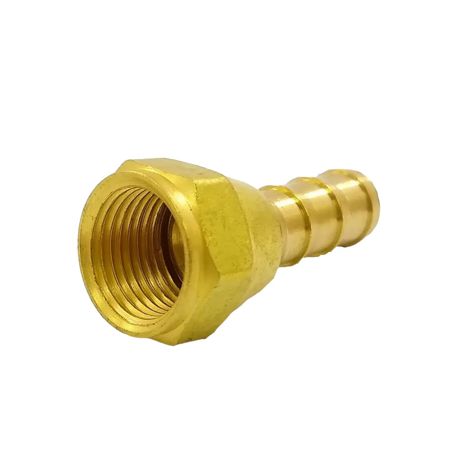 Adaptador espiga para manguera con rosca hembra de latón dorado para conexiones hidráulicas o neumáticas