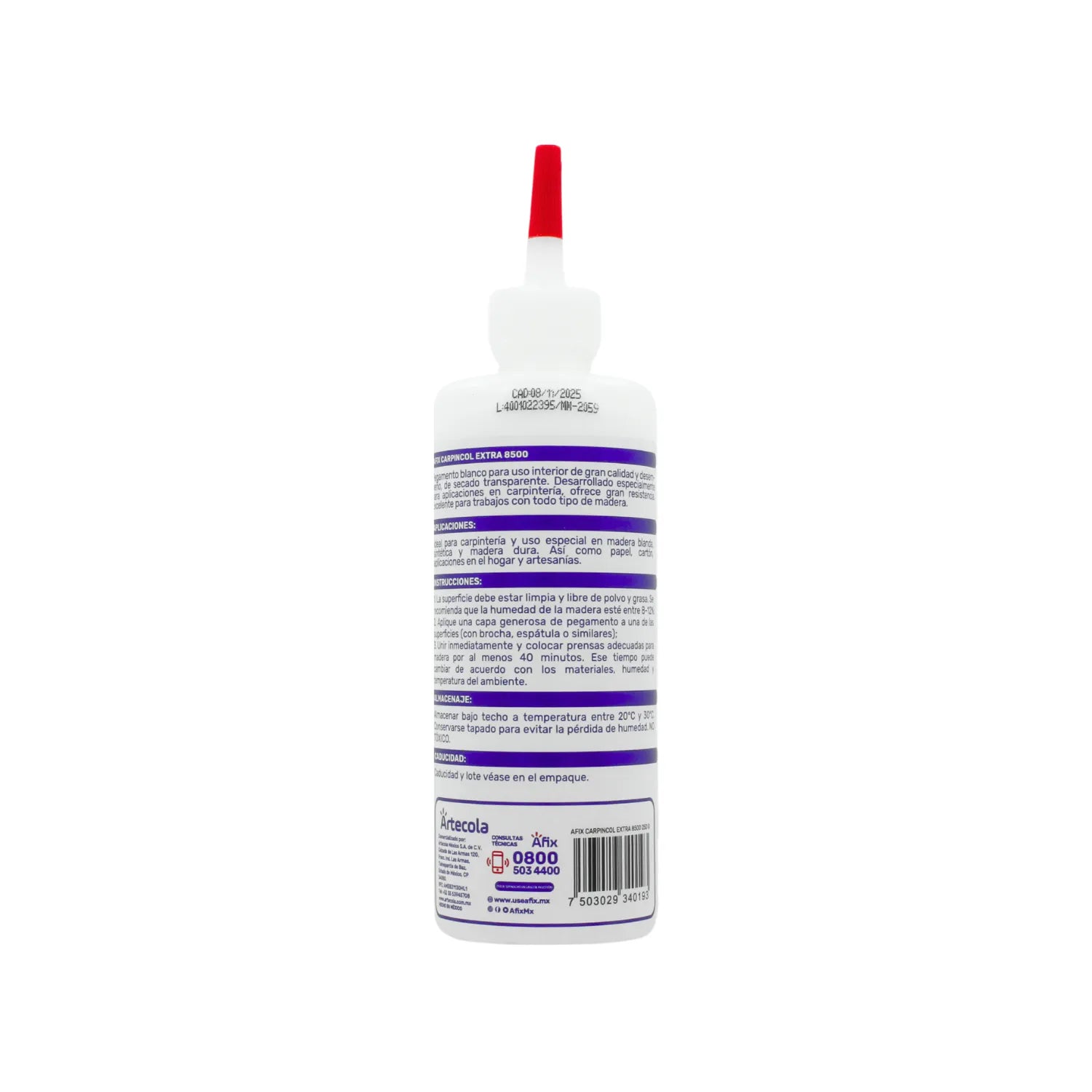 Pegamento blanco Carpincol Extra 8500 de gran calidad para madera, carpintería y artesanías.