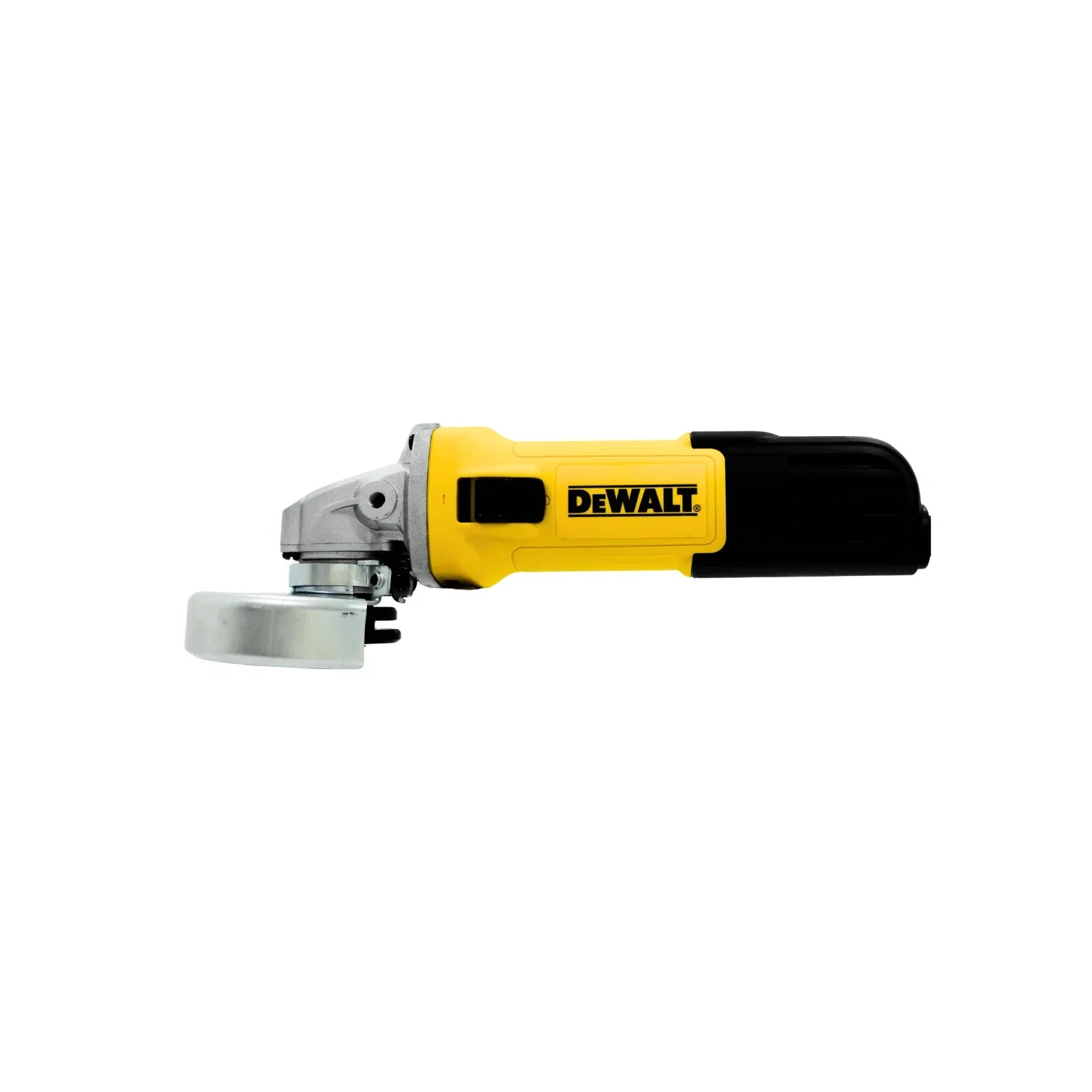 Esmeriladora angular eléctrica Dewalt amarilla y negra para corte y desbaste.