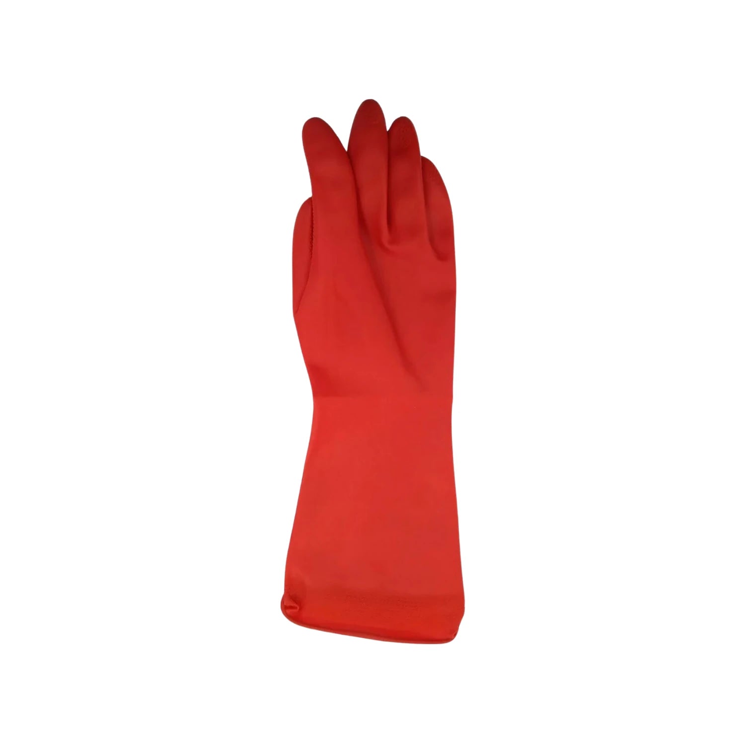 Guante de hule rojo para protección de manos, ideal en tareas de limpieza y hogar