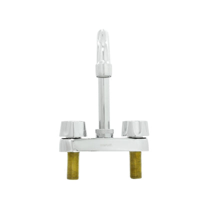 Mezcladora de lavabo Genflux 4 pulgadas cromada con 2 manijas para baño