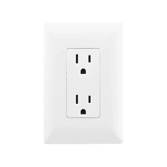 Fabricada de plástico ABS,Placa dos contacos.,125 V - 10 A – 60 Hz,Blanco.,NOM: NMX-J-005-ANCE-2015