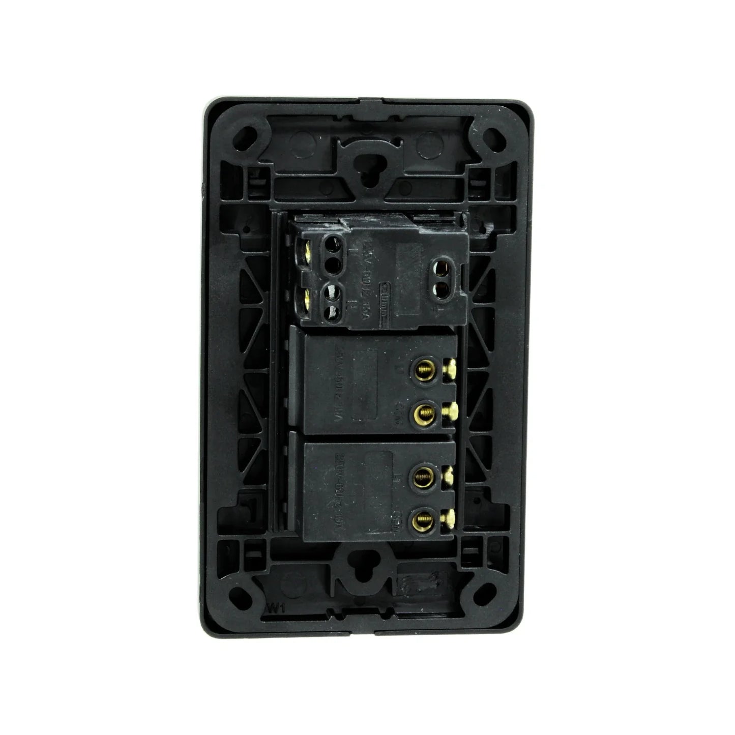 Placa 2 apagadores/1 contacto negra Genlit GL-PKBU21 buio