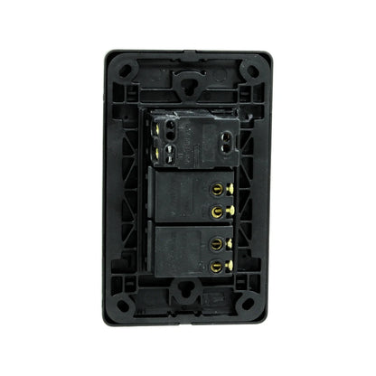 Placa 2 apagadores/1 contacto negra Genlit GL-PKBU21 buio