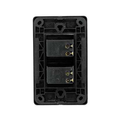 Placa 2 apagadores negra Genlit GL-PKBU2A buio