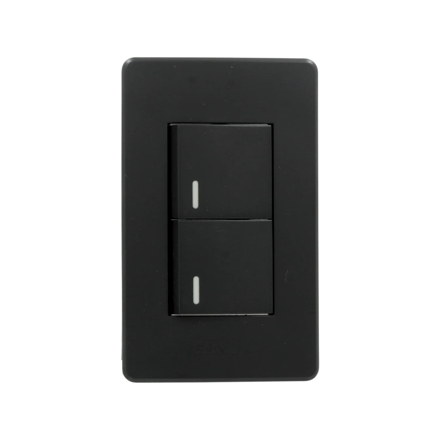Fabricada de plástico ABS,Placa dos apagadores sencillos.,250 V-10 A - 60 Hz,Indicador fluorescente.,NMX-J-005-ANCE-2015