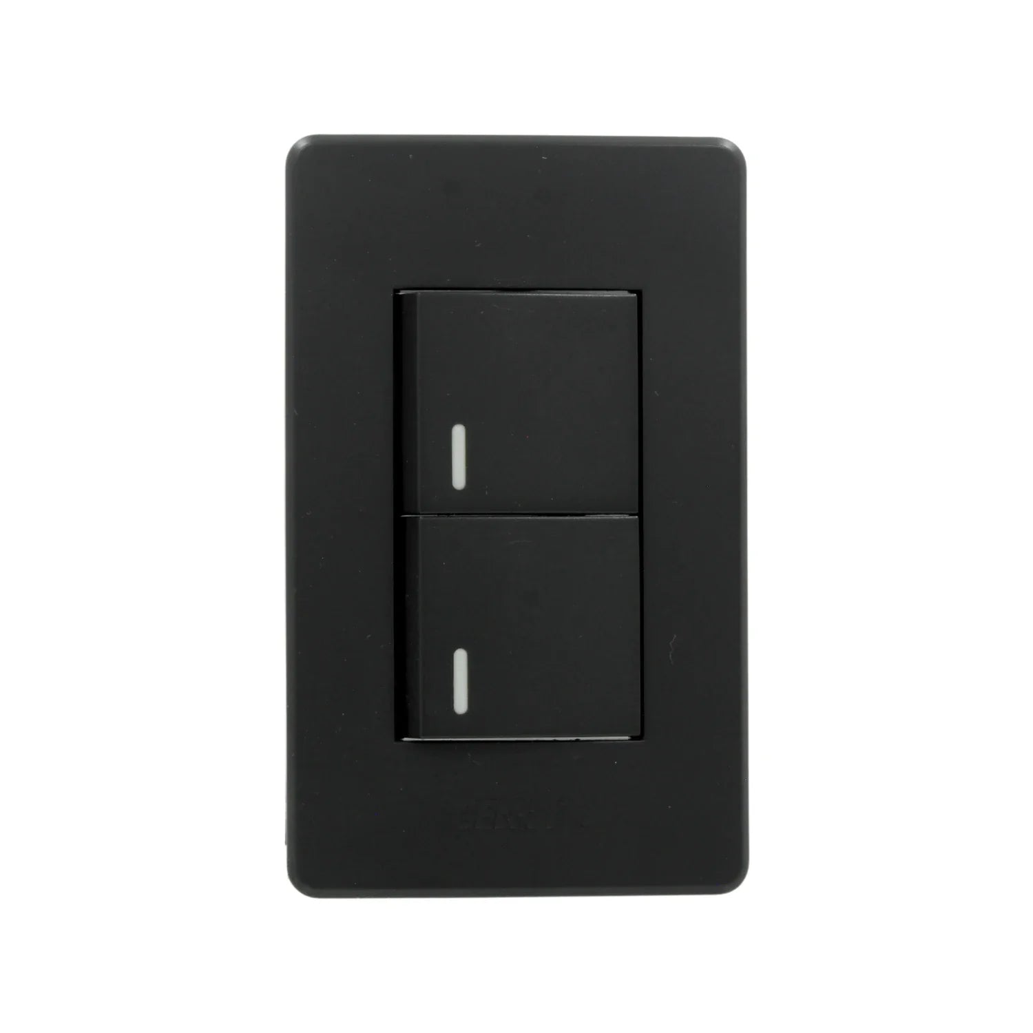 Fabricada de plástico ABS,Placa dos apagadores sencillos.,250 V-10 A - 60 Hz,Indicador fluorescente.,NMX-J-005-ANCE-2015