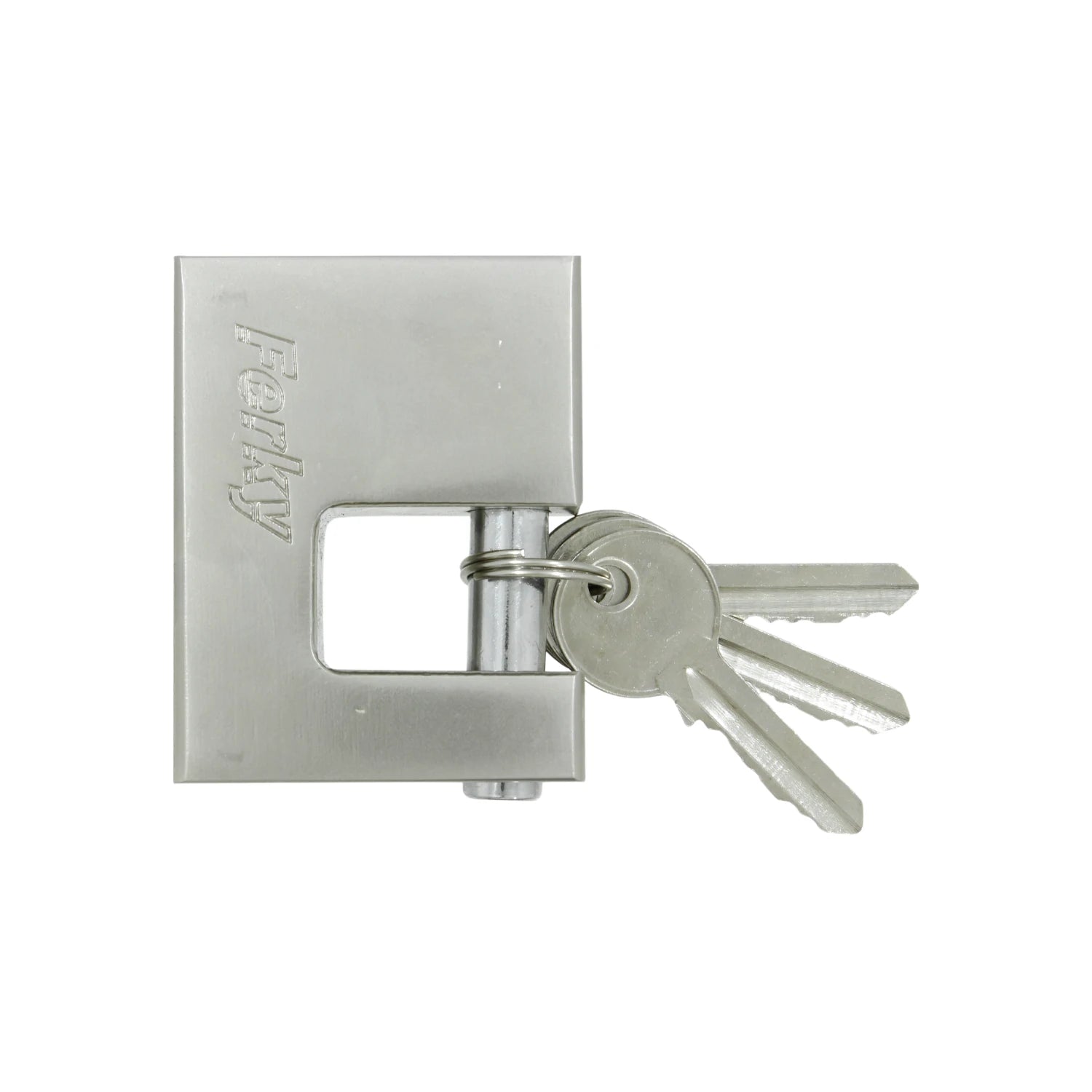 Candado de cortina Ferky 70mm plata con 3 llaves de seguridad