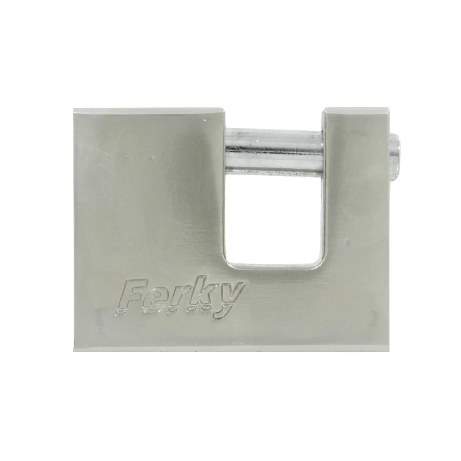 Candado tipo cortina Ferky de seguridad, color plata, cuerpo metálico robusto para protección