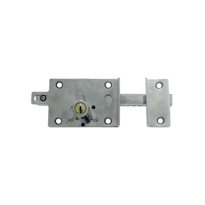 Cerradura de barra fija izquierda con llave para puerta, acabado cromado brillante, alta seguridad