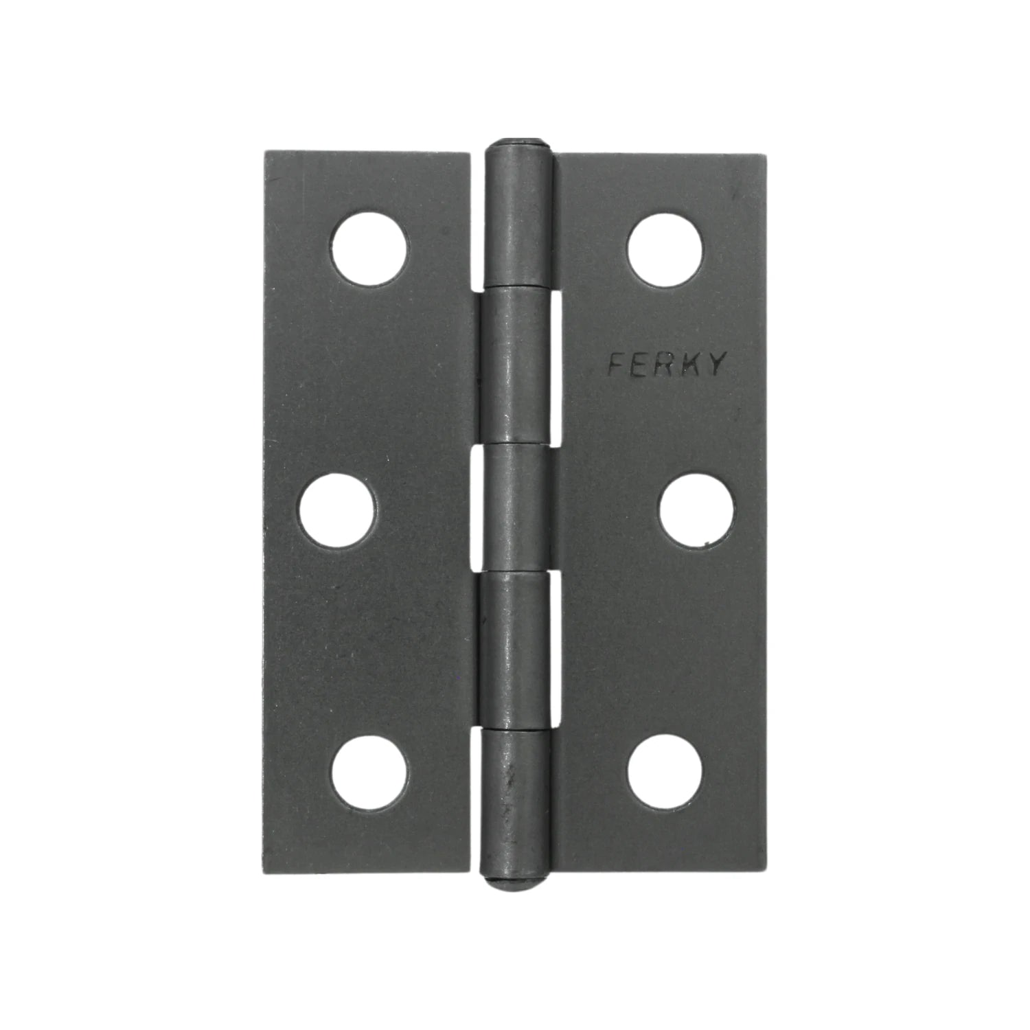 Bisagra de acero Ferky gris oscuro con 6 orificios, ideal para puertas y gabinetes