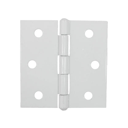 Información Técnica., Fabricada en acero., Bisagra residencial., Medida: 3" x 3", Acabado blanco., La imagen puede diferir un poco del producto final.