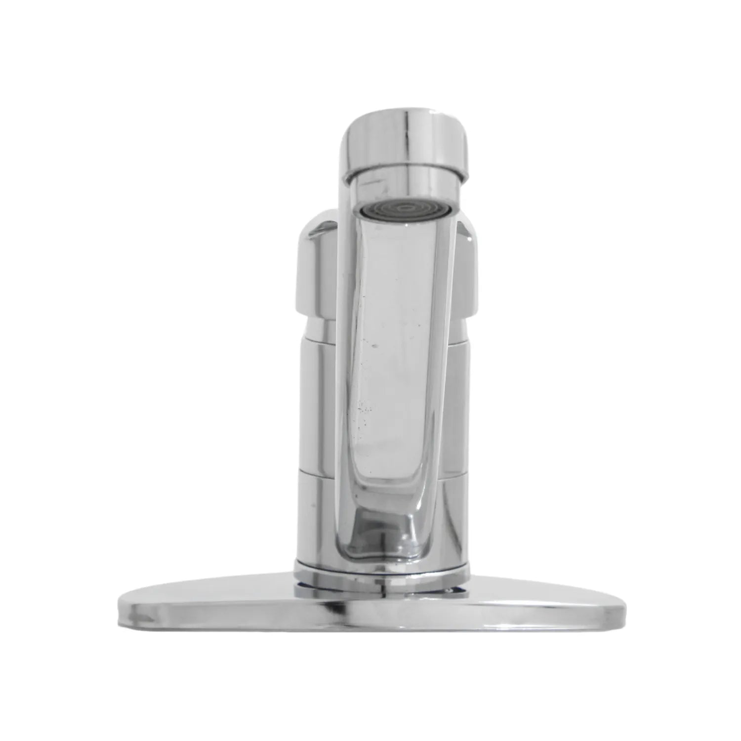 Grifo monomando cromado para lavabo con placa de base metálica diseño moderno y funcional