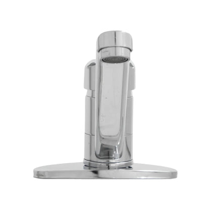 Grifo monomando cromado para lavabo con placa de base metálica diseño moderno y funcional