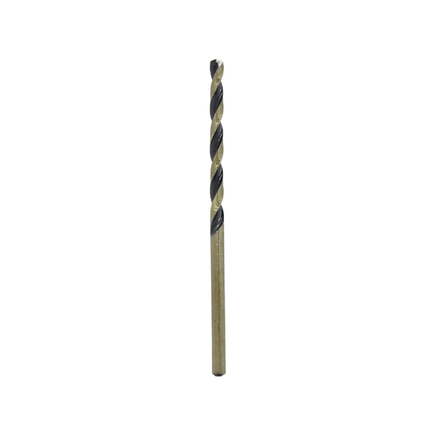 Broca alta velocidad 1/8" con recubrimiento dorado y negro, zanco corto, punta de 135 grados para metal.