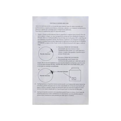 Guía de aplicación para parche reparador Delfín. Sella fugas, grietas y perforaciones en tinacos y cisternas.