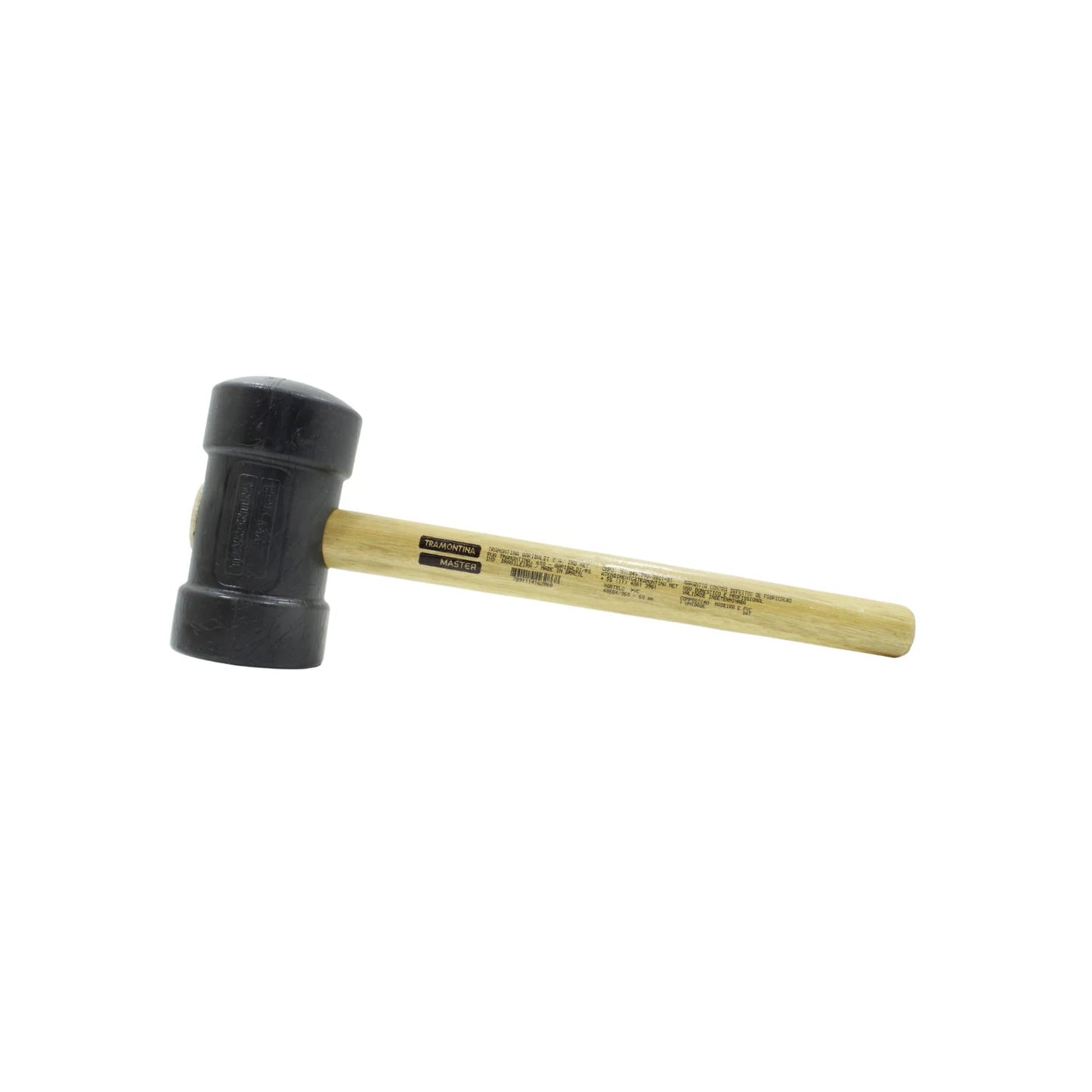 Mazo de goma negro Tramontina 16 oz con mango de madera para ensamblaje y superficies delicadas