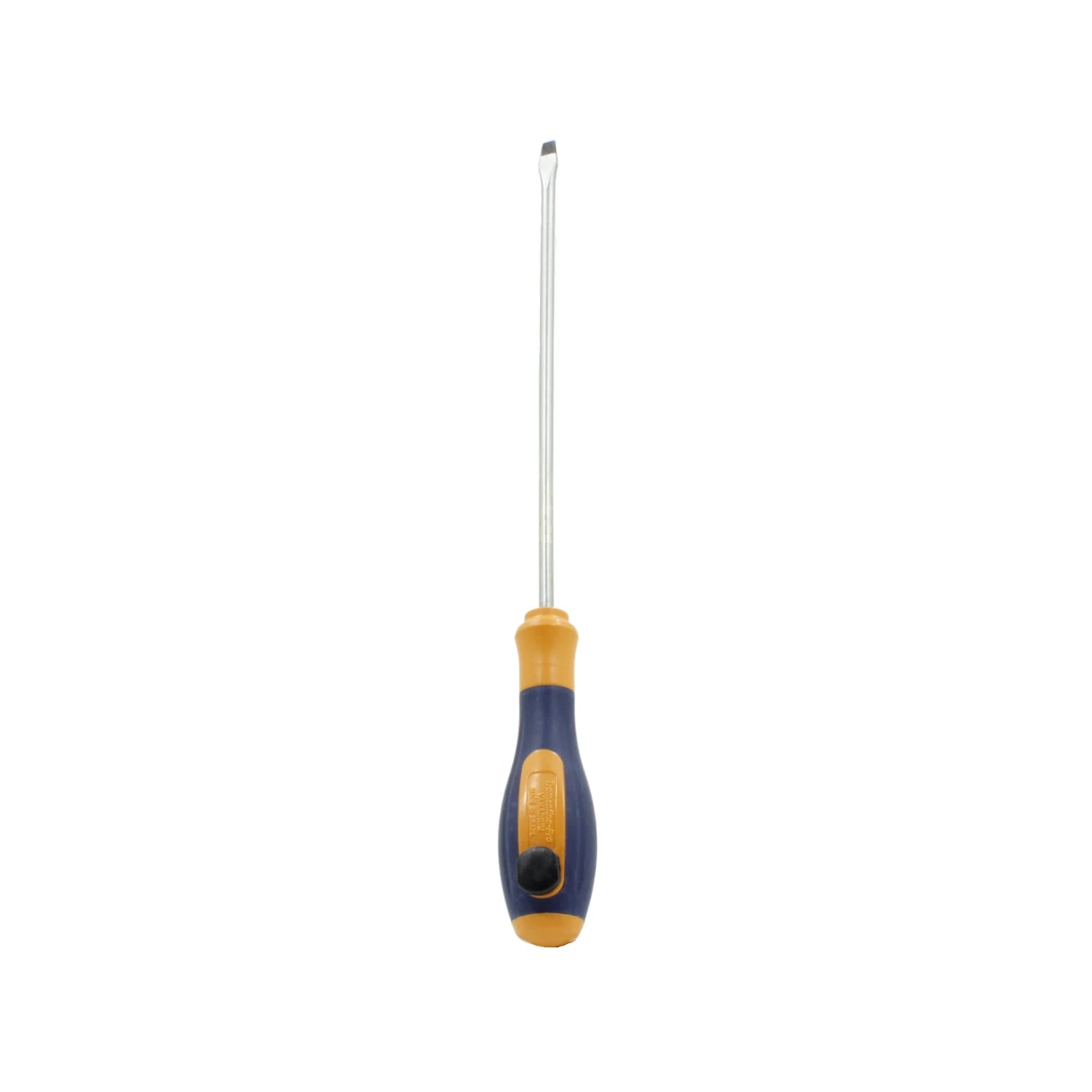 Destornillador plano Tramontina con mango ergonómico azul y naranja para tornillos ranurados