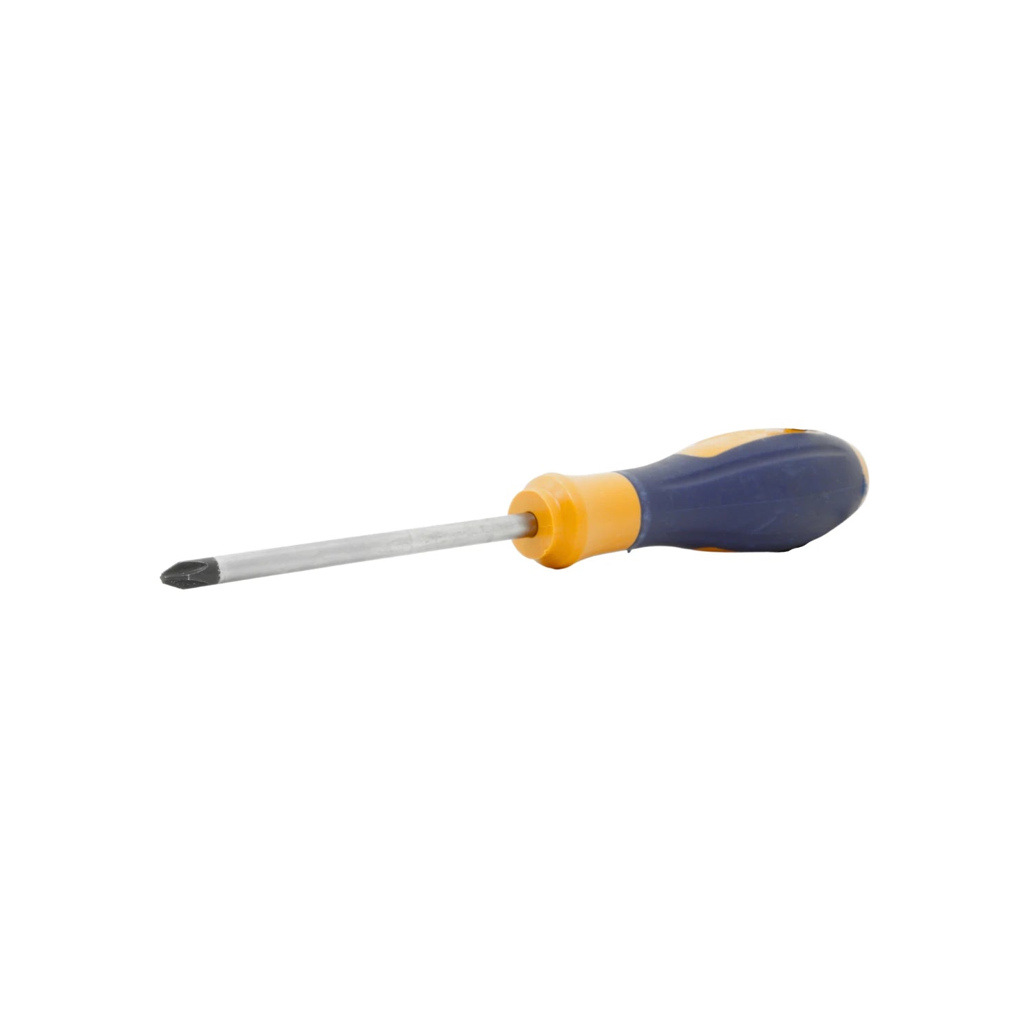 Desarmador de cruz punta Phillips con mango ergonómico azul y amarillo