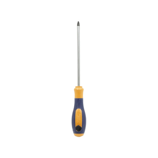 Ideal para trabajos livianos y el hogar.,Mango de polipropileno., Forjado en acero al alto carbóno.,Punta magnetizada.,Medida: 1/4"x6".,Punta cruz.,Cromo vanadio.