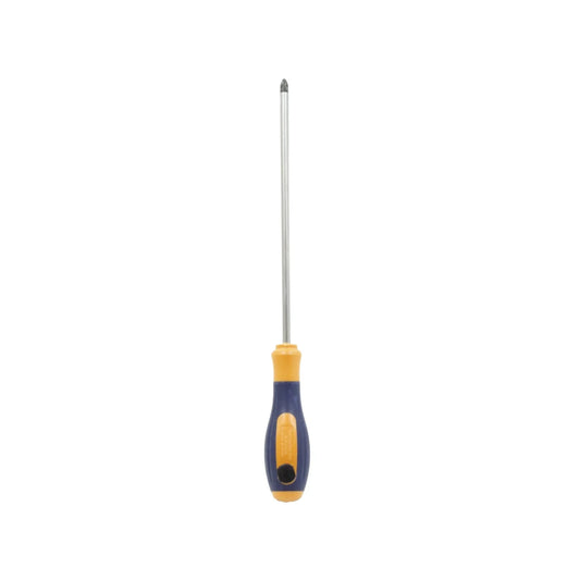 Ideal para trabajos livianos y el hogar.,Mango de polipropileno., Forjado en acero al alto carbóno.,Punta magnetizada.,Medida: 1/4"x8".,Punta cruz.,Cromo vanadio.