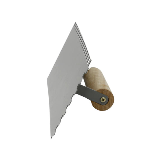 Llana de diente cuadrado con mango de madera para aplicación de adhesivos y mortero