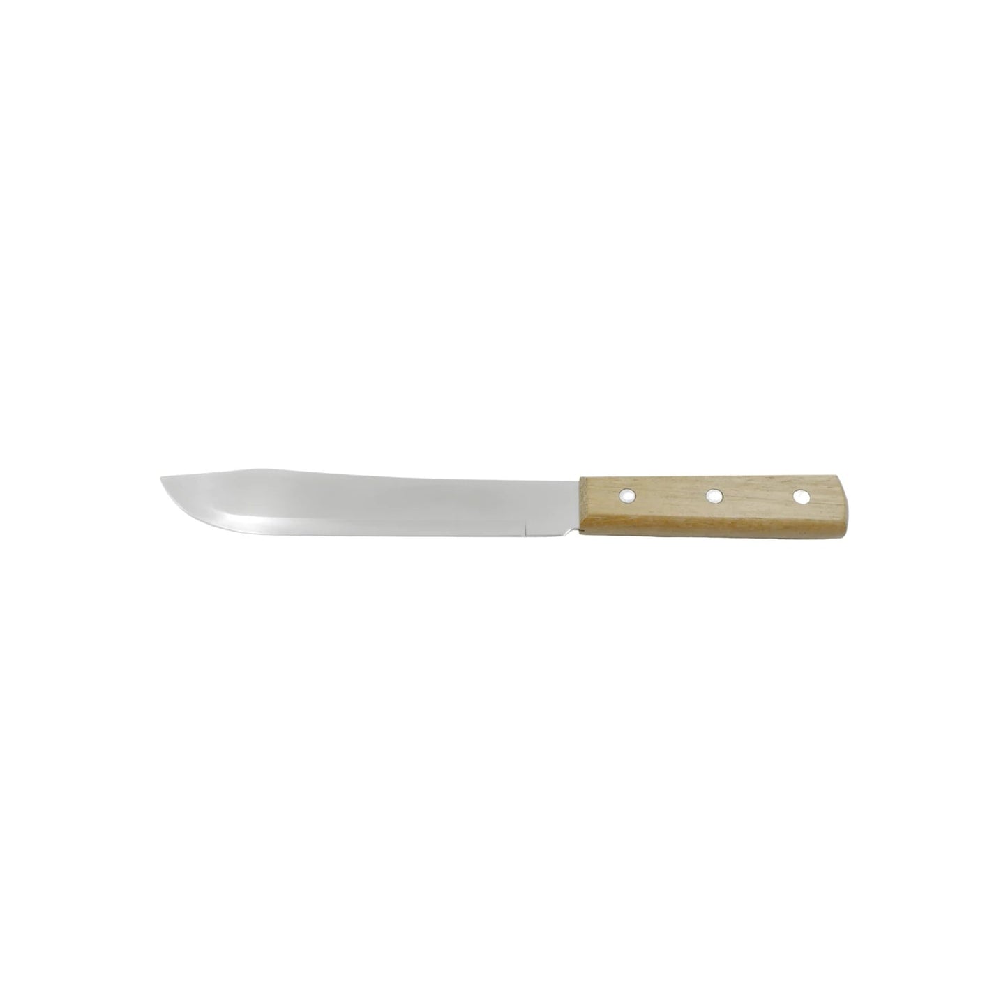 Cuchillo de cocina con hoja lisa de acero inoxidable y mango de madera remachado