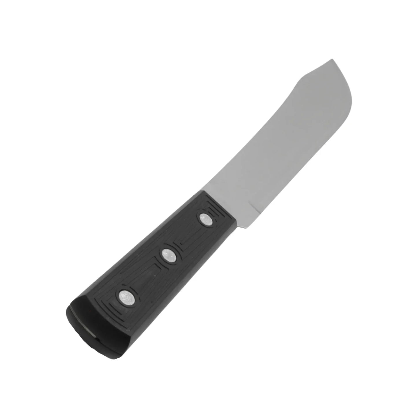 Hoja forjada en acero inoxidable.,Mango de polipropileno inyectado directamente sobre la espiga de la hojA,Remaches de aluminio.,Ideal para la cocina (uso casero).