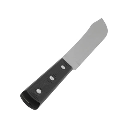 Hoja forjada en acero inoxidable.,Mango de polipropileno inyectado directamente sobre la espiga de la hojA,Remaches de aluminio.,Ideal para la cocina (uso casero).