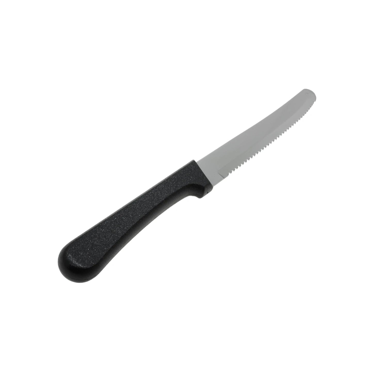 Cuchillo de sierra 5 pulgadas con hoja de acero inoxidable y mango ergonómico de plástico negro