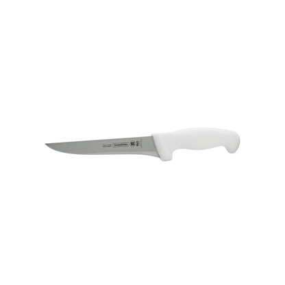 Cuchillo profesional Tramontina de hoja lisa acero alto carbono y mango ergonómico blanco NSF