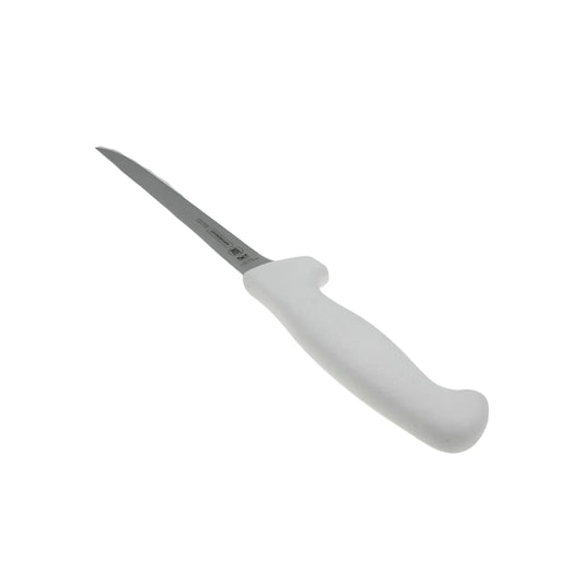 Hoja fabricada de lamina de acero inoxidable, tratada térmicamente que garantiza niveles de dureza promedio 56 Hrc,Empuñadura de polipropileno texturizado, que ofrece mayor confort y seguridad en el manejo.,Mango inyectado directamente sobre la espiga, lo que asegura una perfecta fijación y evita la retención de residuos, con protección antimicrobiana que inhibe el crecimiento de hongos y bacterias.,Ideal para deshuesar.