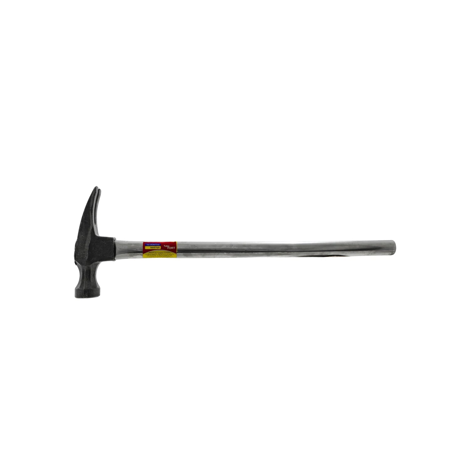 Martillo Tramontina de uña recta 20 oz, cabo tubular metálico para clavado y extracción profesional.