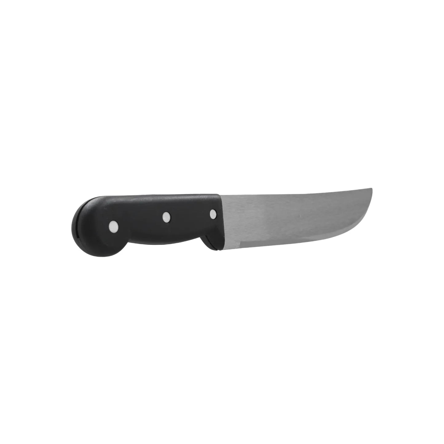 Cuchillo multiusos con hoja de acero inoxidable y mango negro ergonómico de triple remache para cortes precisos