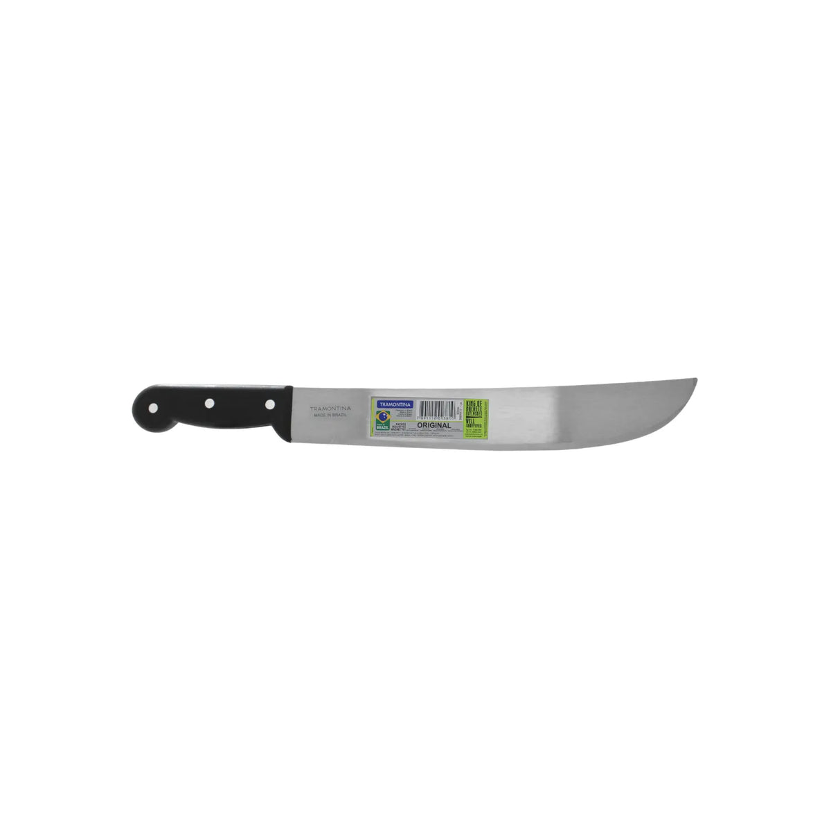 Machete Tramontina con hoja de acero y mango ergonómico negro para trabajos de agricultura y limpieza de terrenos