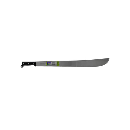 Machete Tramontina con hoja de acero y mango de polipropileno negro para desmalezar y agricultura.