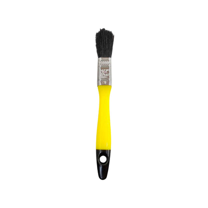 Brocha para pintar 1/2 pulgada, mango amarillo y negro, cerdas negras para uso general en ferretería