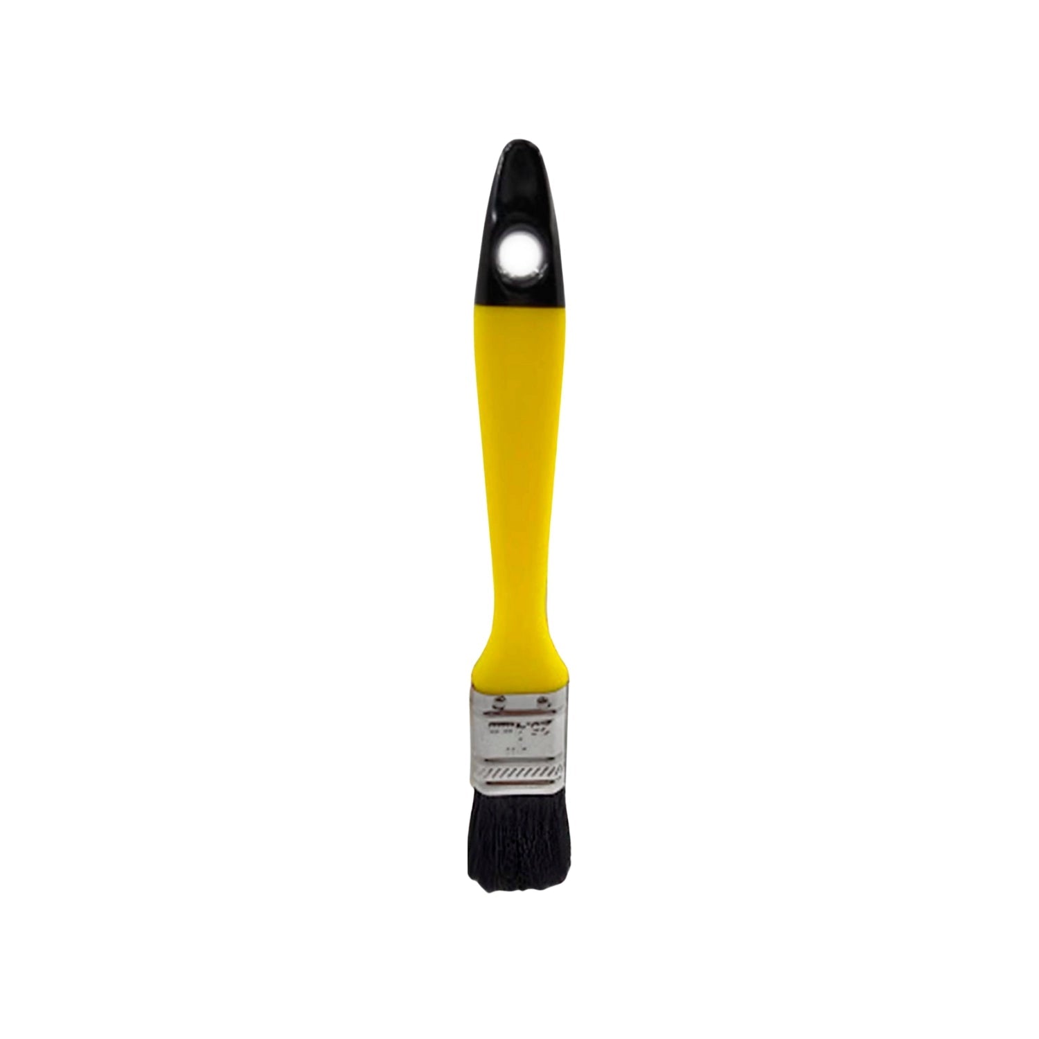 Brocha de pintura 1 pulgada, mango amarillo y negro, cerdas negras, para trabajos de detalle y retoques