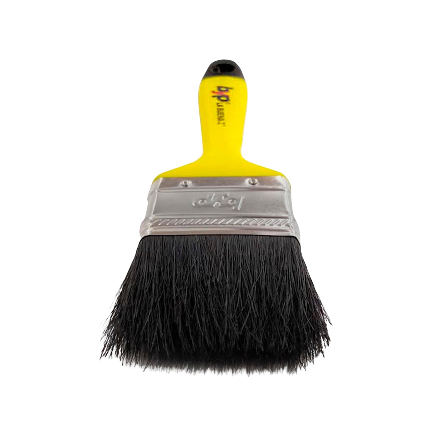 Brocha de pintura Byp buena de 2 pulgadas, mango amarillo con negro y cerdas negras