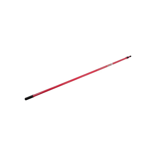 Cuerpo de metal.,Rosca de plástico estándar 3/4",Reforzada en su interior con acero.,Bastón extendible hasta 2.40 metros.