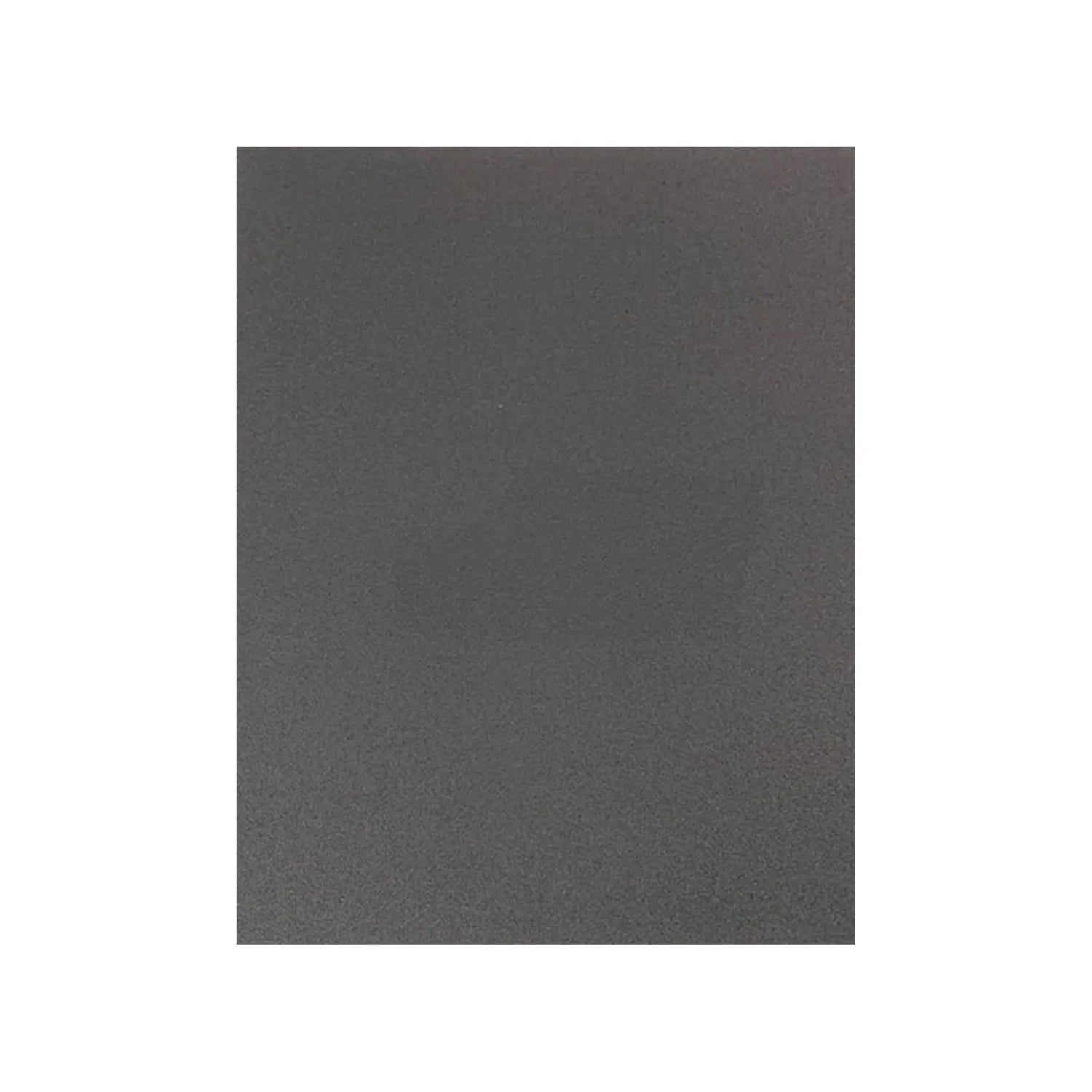 Pliego de lija de agua grano fino color gris oscuro para acabados profesionales en metal y madera.