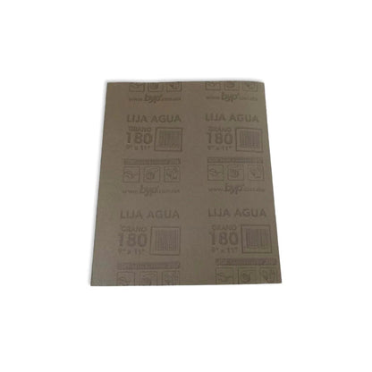 Lija de agua Byp grano 180 de 9x11 pulgadas para lijado en seco o húmedo de metal, madera y pintura