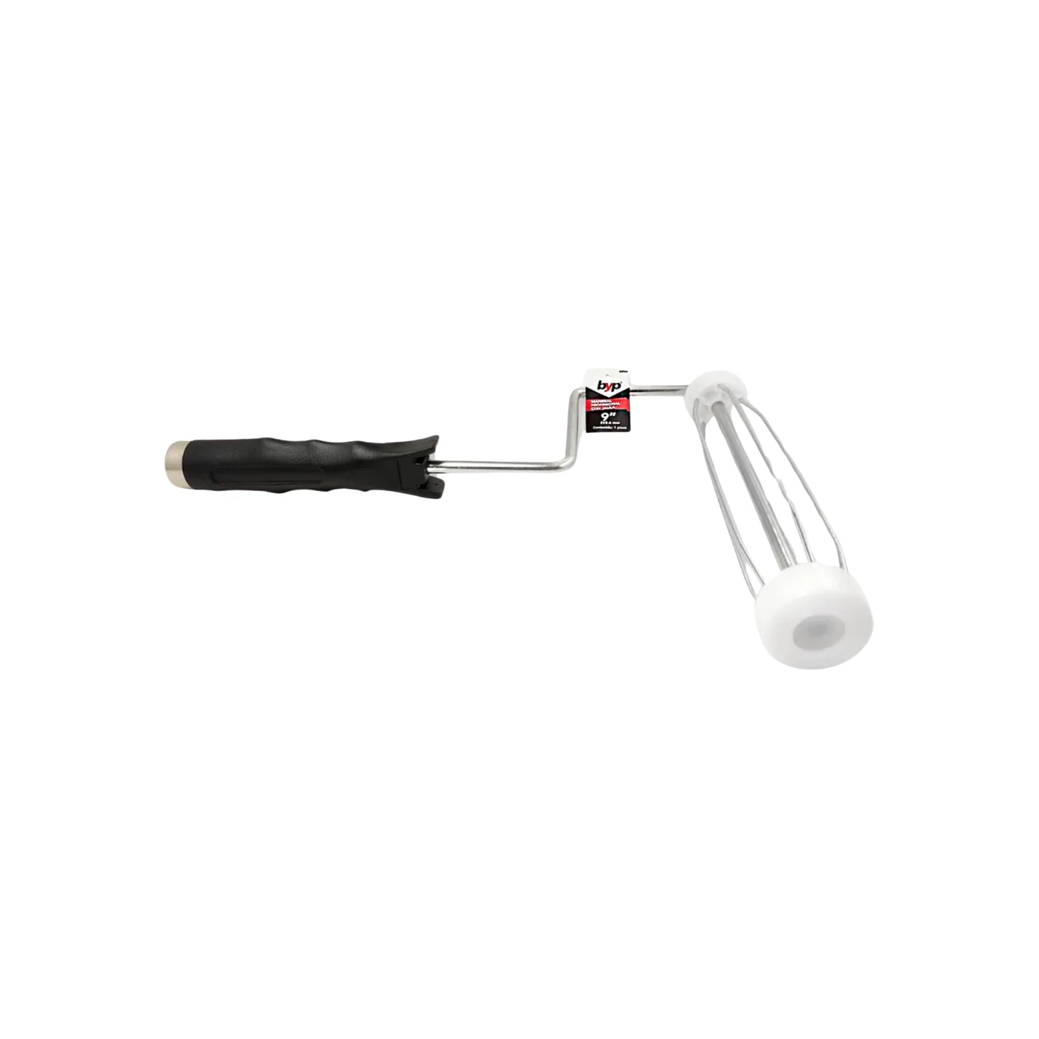 Maneral para rodillo 9" profesional Byp con mango ergonómico negro y estructura metálica para pintura