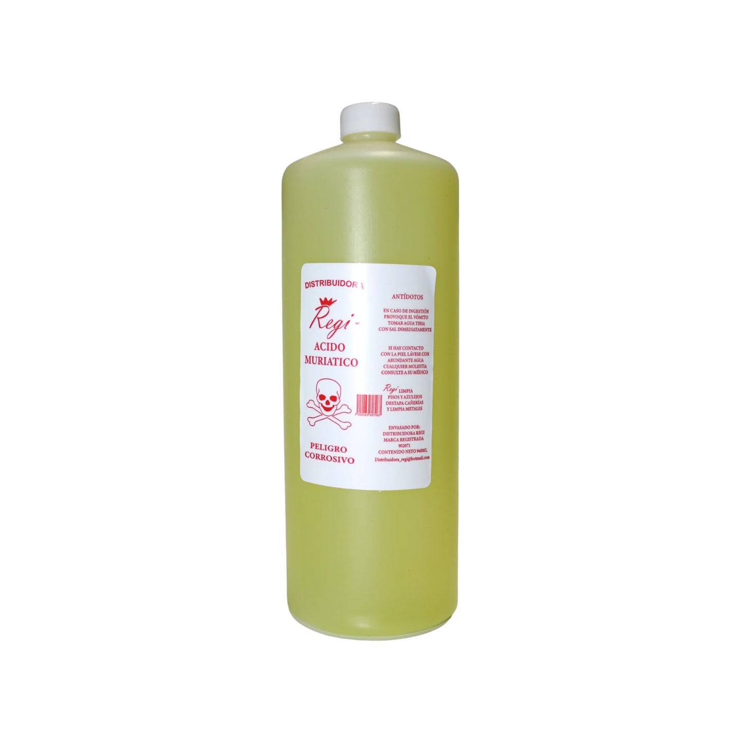 Acido corrosivo.,Contenido: 1 litro.,Excelente opción para remover el sarro de lavabos, excusados, mingitorios, azulejos, etc.,Auxiliar para destapa cañerías de PVC,Producto tóxico, manéjese con precaución.,Uso doméstico e industrial., Venta, solo en tienda física.