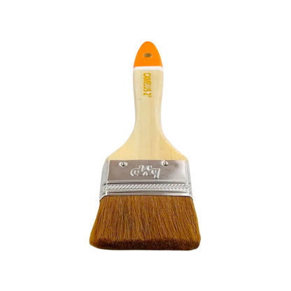 Brocha de pintura CAMELUS 2 pulgadas con mango de madera y cerdas marrones, ideal para acabados