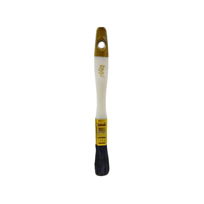Combinación de poliéster y cerda natural.,Para toda clase de pinturas.,Brocha mango plástico hueco.,Mezcla de filamentos que le permite cargar y descargar mayor cantidad de pintura.