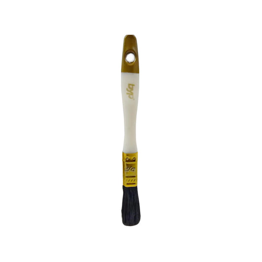 Combinación de poliéster y cerda natural.,Para toda clase de pinturas.,Brocha mango plástico hueco.,Mezcla de filamentos que le permite cargar y descargar mayor cantidad de pintura.