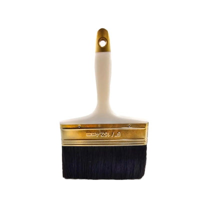 Brocha para pintura de 6" (152.4mm) con mango plástico crema y cerdas sintéticas negras