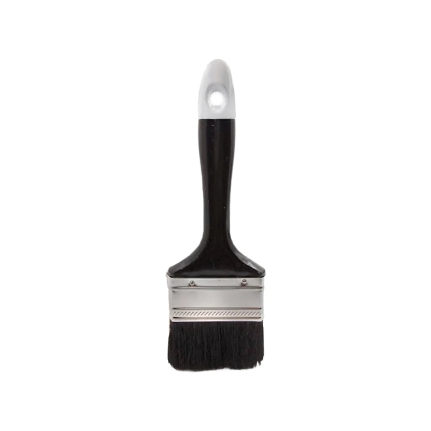 Brocha de pintura 2 1/2" con mango ergonómico negro y cerdas sintéticas para acabados finos